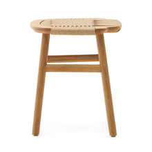 Celeste American Oak Wood Accent Stool